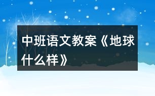 中班語(yǔ)文教案《地球什么樣》