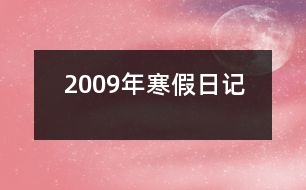 2009年寒假日記