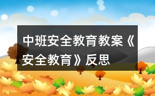 中班安全教育教案《安全教育》反思