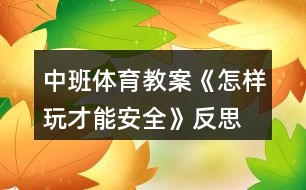 中班體育教案《怎樣玩才能安全》反思