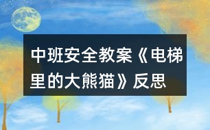 中班安全教案《電梯里的大熊貓》反思