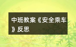 中班教案《安全乘車》反思