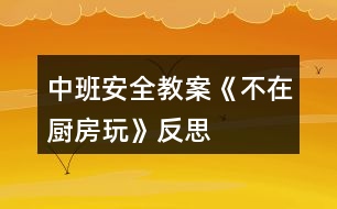 中班安全教案《不在廚房玩》反思