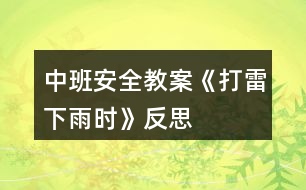 中班安全教案《打雷下雨時(shí)》反思