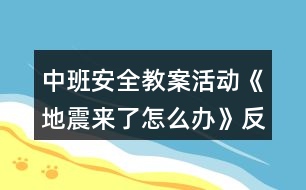 中班安全教案活動《地震來了怎么辦》反思