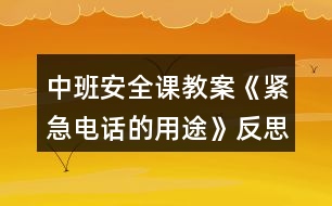 中班安全課教案《緊急電話(huà)的用途》反思