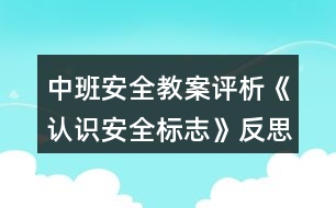 中班安全教案評析《認識安全標志》反思
