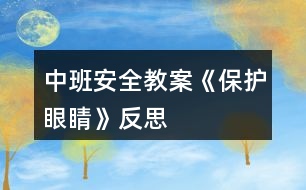 中班安全教案《保護(hù)眼睛》反思