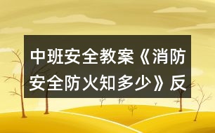 中班安全教案《消防安全防火知多少》反思