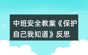 中班安全教案《保護自己我知道》反思