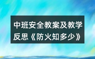 中班安全教案及教學(xué)反思《防火知多少》