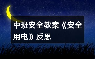 中班安全教案《安全用電》反思