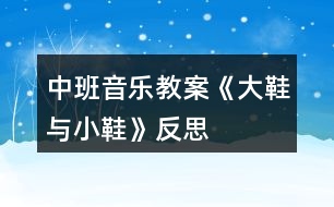 中班音樂教案《大鞋與小鞋》反思