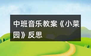 中班音樂教案《小菜園》反思