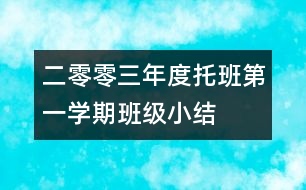 二零零三年度托班第一學(xué)期班級小結(jié)