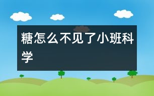 糖怎么不見了（小班科學(xué)）