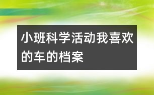 小班科學(xué)活動：我喜歡的車的檔案