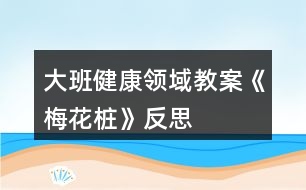 大班健康領(lǐng)域教案《梅花樁》反思