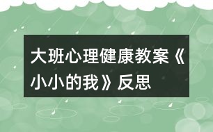 大班心理健康教案《小小的我》反思