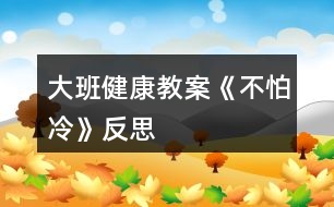 大班健康教案《不怕冷》反思