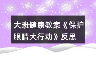 大班健康教案《保護眼睛大行動》反思