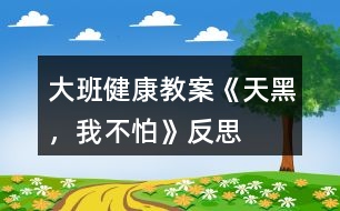 大班健康教案《天黑，我不怕》反思