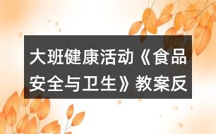 大班健康活動《食品安全與衛(wèi)生》教案反思