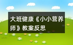 大班健康《小小營養(yǎng)師》教案反思