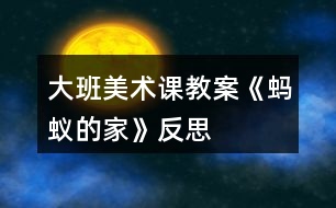 大班美術課教案《螞蟻的家》反思