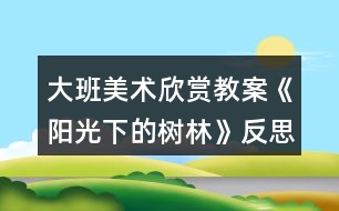 大班美術(shù)欣賞教案《陽光下的樹林》反思