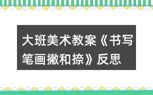 大班美術教案《書寫筆畫撇和捺》反思