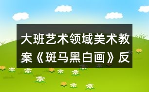 大班藝術領域美術教案《斑馬黑白畫》反思