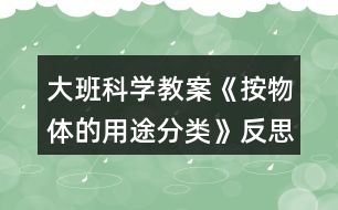 大班科學(xué)教案《按物體的用途分類》反思