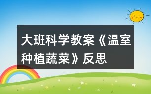 大班科學教案《溫室種植蔬菜》反思