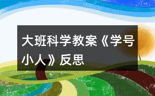 大班科學教案《學號小人》反思