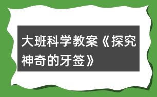 大班科學教案《探究神奇的牙簽》