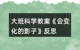 大班科學(xué)教案《會變化的影子》反思