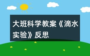 大班科學教案《滴水實驗》反思