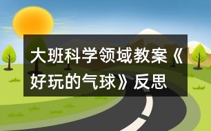 大班科學領域教案《好玩的氣球》反思