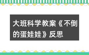 大班科學(xué)教案《不倒的蛋娃娃》反思