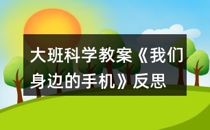 大班科學(xué)教案《我們身邊的手機(jī)》反思