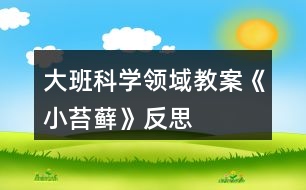 大班科學(xué)領(lǐng)域教案《小苔蘚》反思