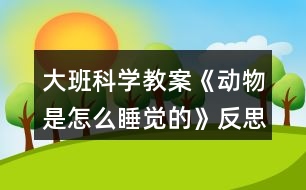 大班科學(xué)教案《動物是怎么睡覺的》反思