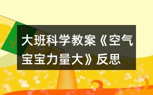 大班科學教案《空氣寶寶力量大》反思