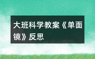 大班科學教案《單面鏡》反思