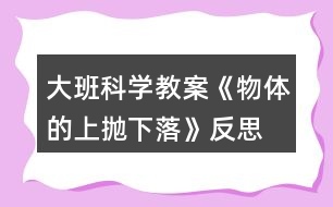 大班科學(xué)教案《物體的上拋、下落》反思