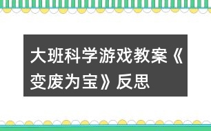 大班科學(xué)游戲教案《變廢為寶》反思