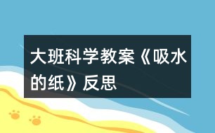 大班科學教案《吸水的紙》反思