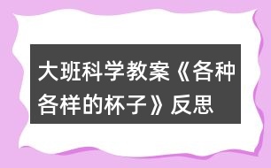 大班科學(xué)教案《各種各樣的杯子》反思