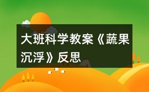 大班科學教案《蔬果沉浮》反思